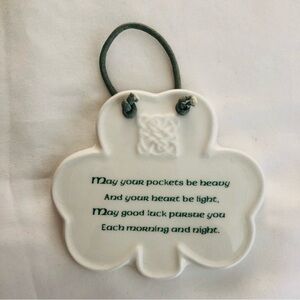 Irish Plaque Ceramic 3.5” x 3” Celtic Knot